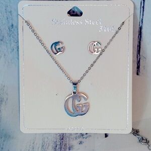 GG Necklace & Earrings 316L Stainless